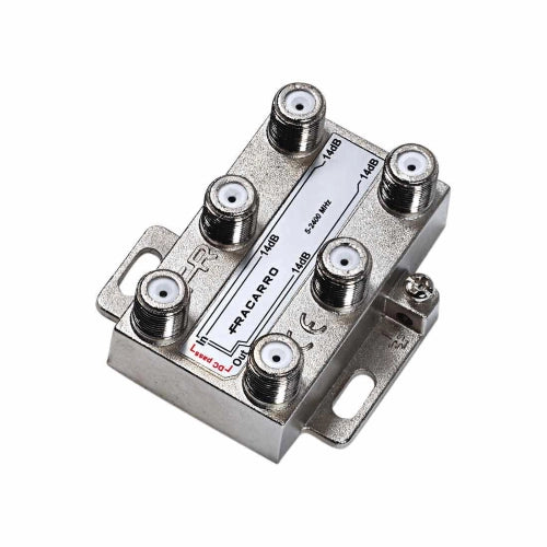 DE4-18 DERIVATORE VERTICALE A 4 VIE CON ATTENUAZIONE 18DB E CONNETTORE F IN BANDA TV E SATELLITE (5-2400MHZ)