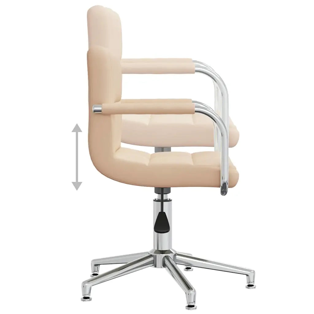 Sedia da Pranzo Girevole Crema in Tessuto 3088064