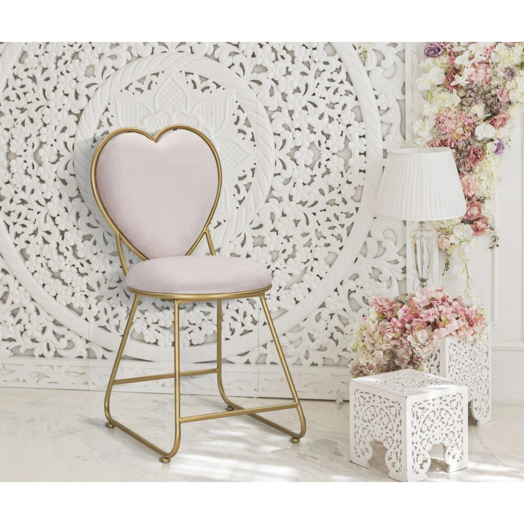 Sedia Cuore 14, Rosa, Metallo, 37x47x80 cm