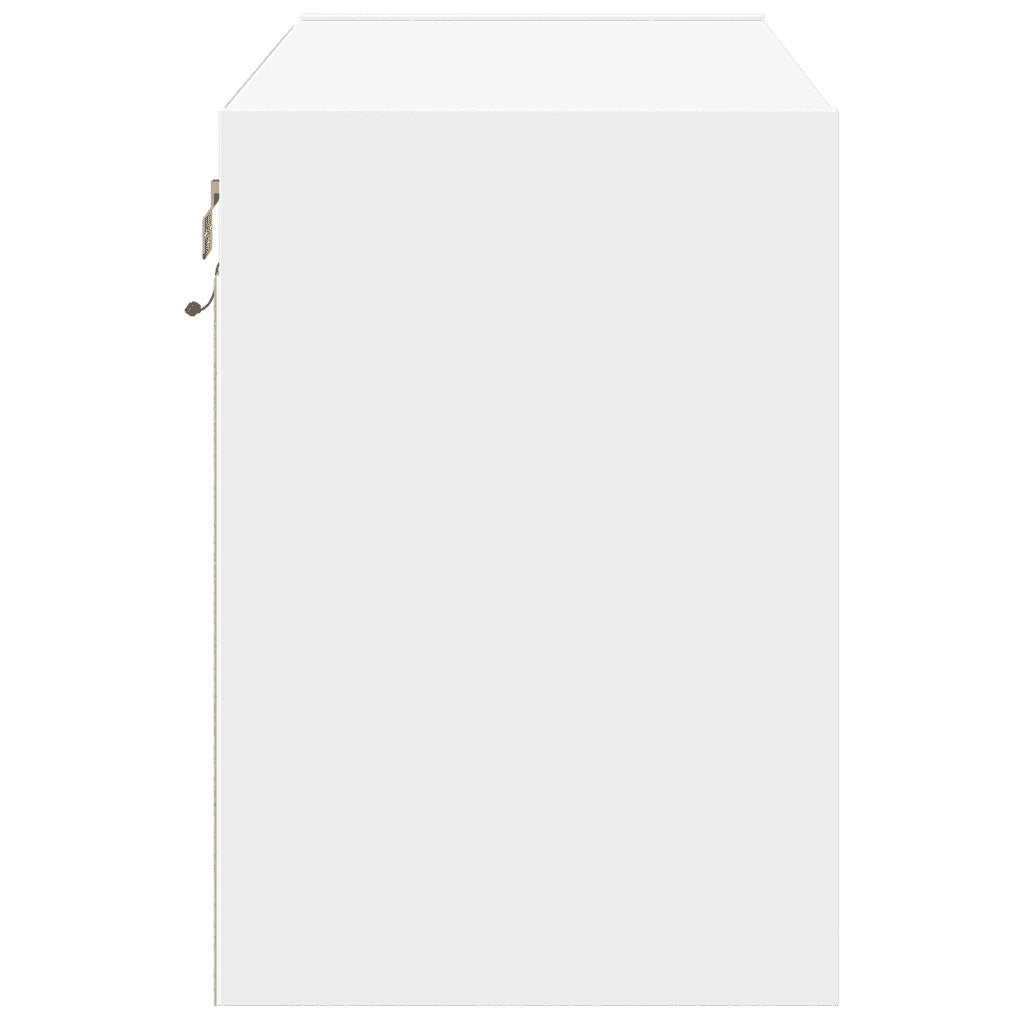 Mobile TV a Parete | Armadietto TV | Mobile Porta TV con Luci LED Bianco 80x31x45 cm