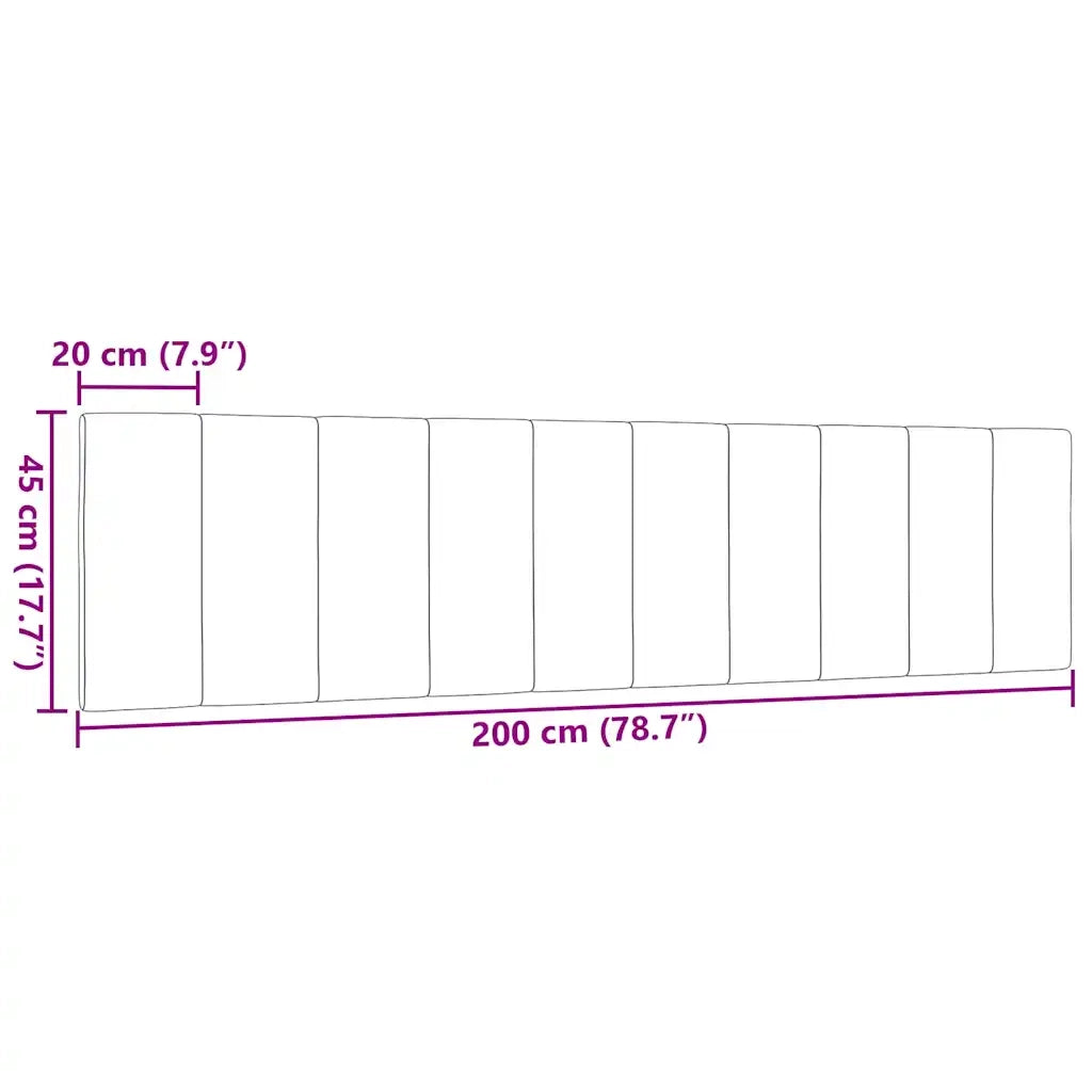 Cuscino Testiera Hanko Nero 200 cm in Tessuto 4019186