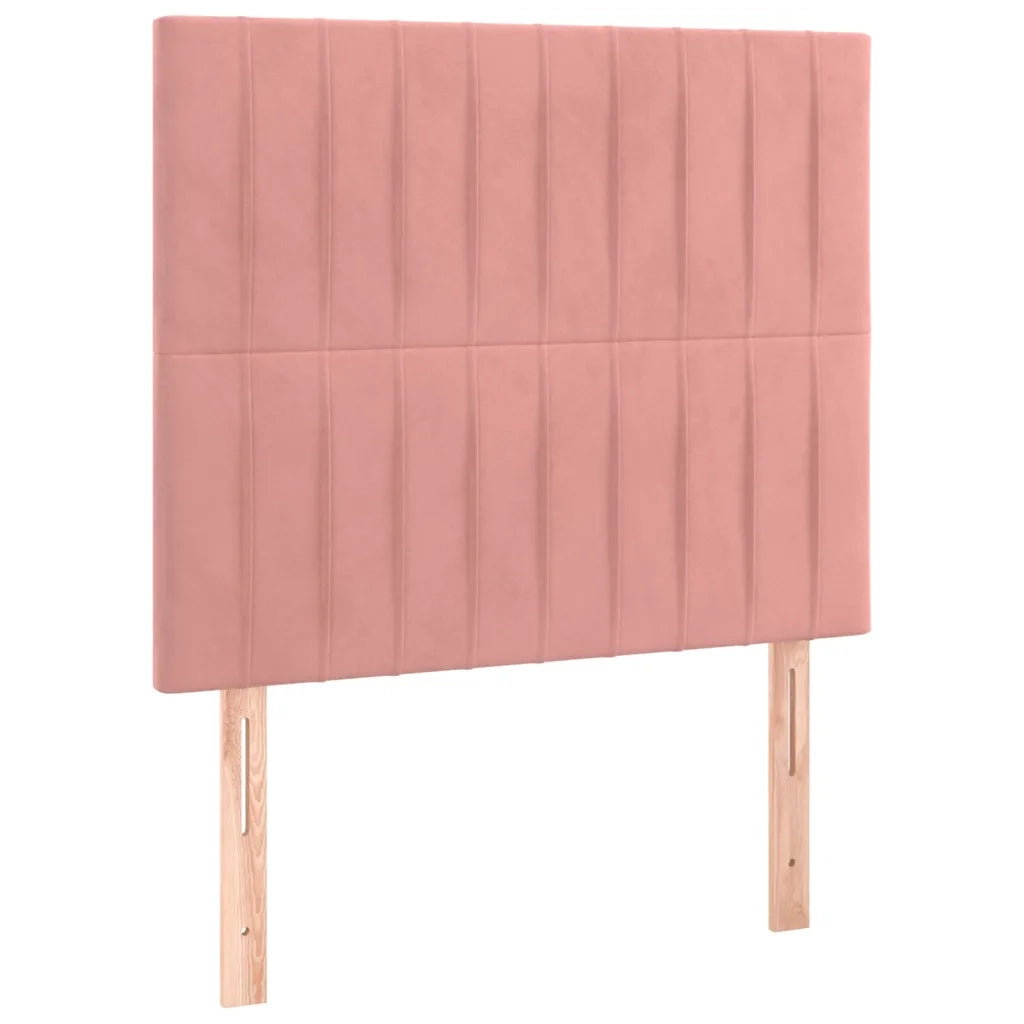 Letto a Molle con Materasso e LED Rosa 80x200 cm in Velluto