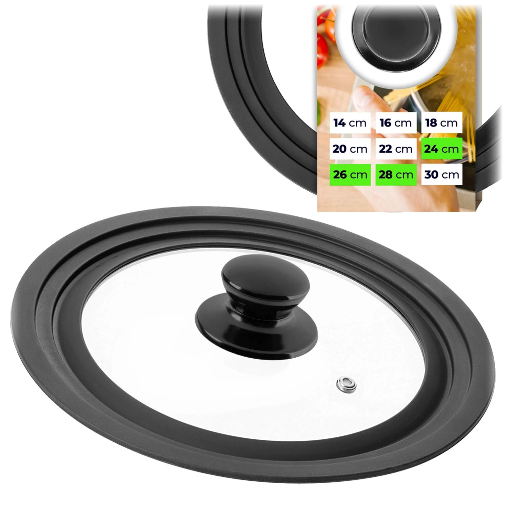KADAX Coperchio in vetro e silicone 24/26/28 cm