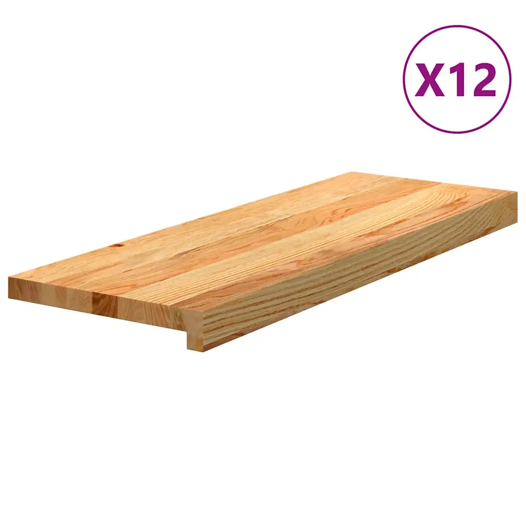 Gradini 12 pz Marrone Chiaro 70x30x2 cm Legno Massello Rovere 3282983