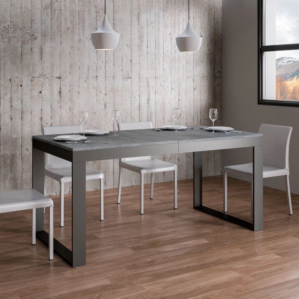 Tavolo Allungabile 120-224x90x80 cm Tecno Evolution Cemento