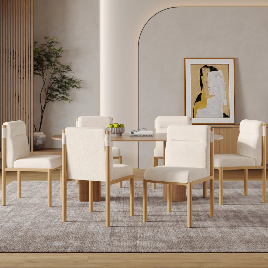SEDIA Da pranzo Set da 2 pezzi Beige in Sherpa e metallo