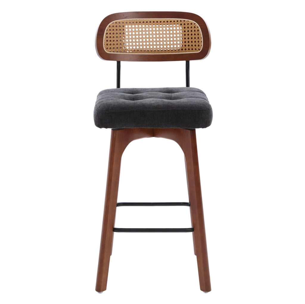 Set di 2 sgabelli da bar girevoli 44x51x96 cm in legno nero