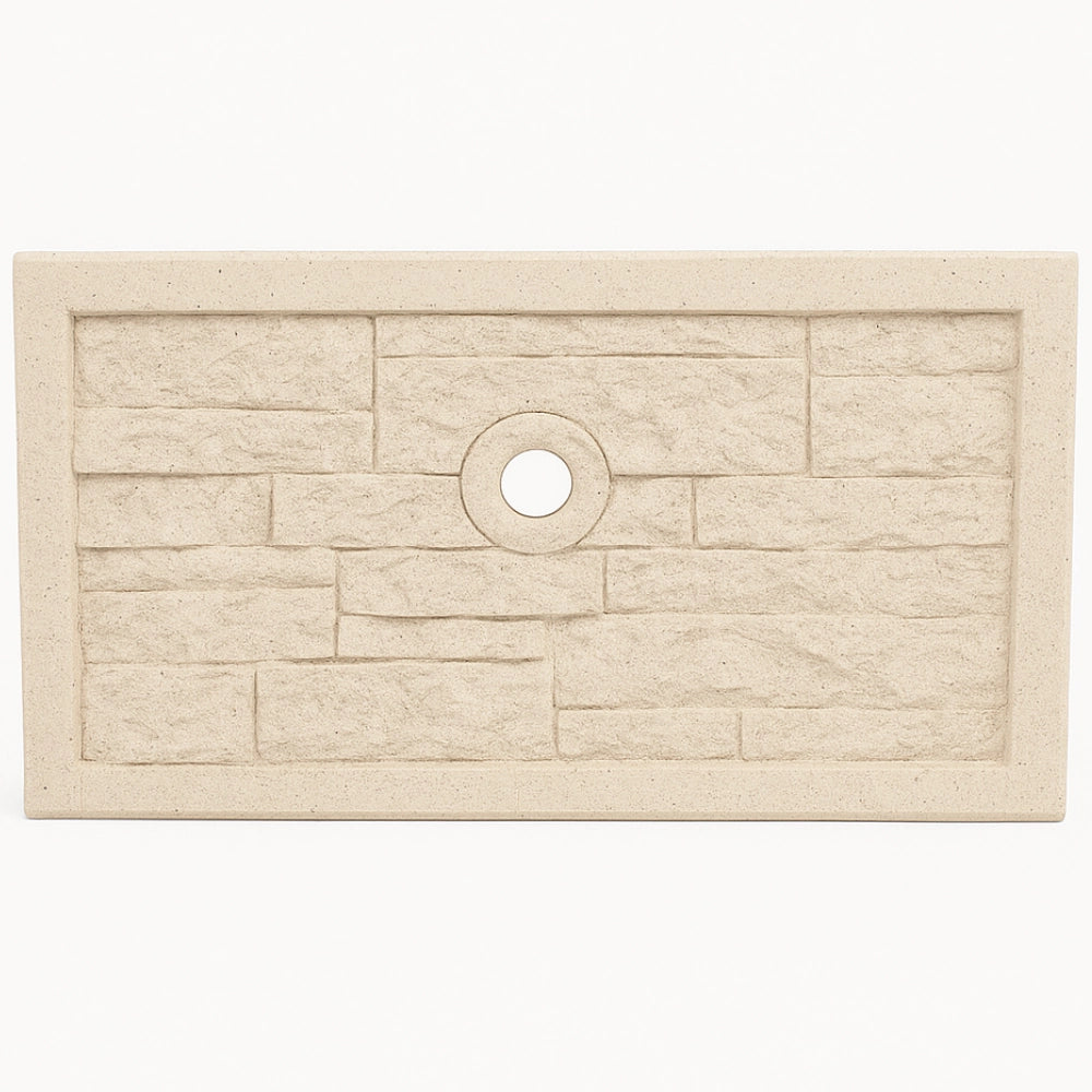 Frontalino pilozza serie muraglietto foro bianco effetto pietra 45 x h.24 cm