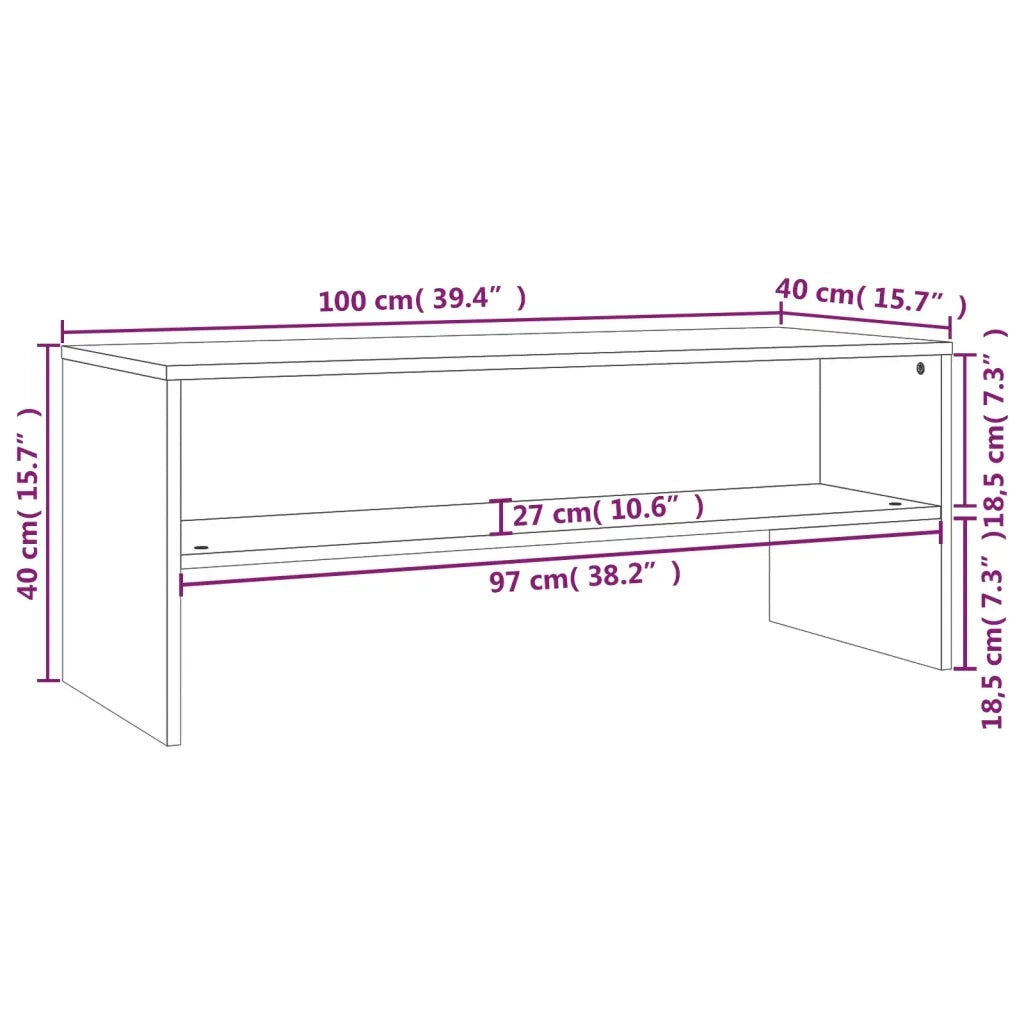 Mobile Porta TV Grigio Cemento 100x40x40cm in Legno Multistrato 800049