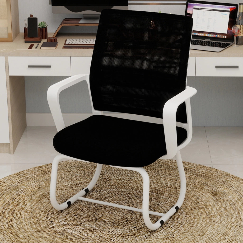 SEDIA Ufficio con schienale in rete 52.0x22.0x56.0 cm Nero Bianco