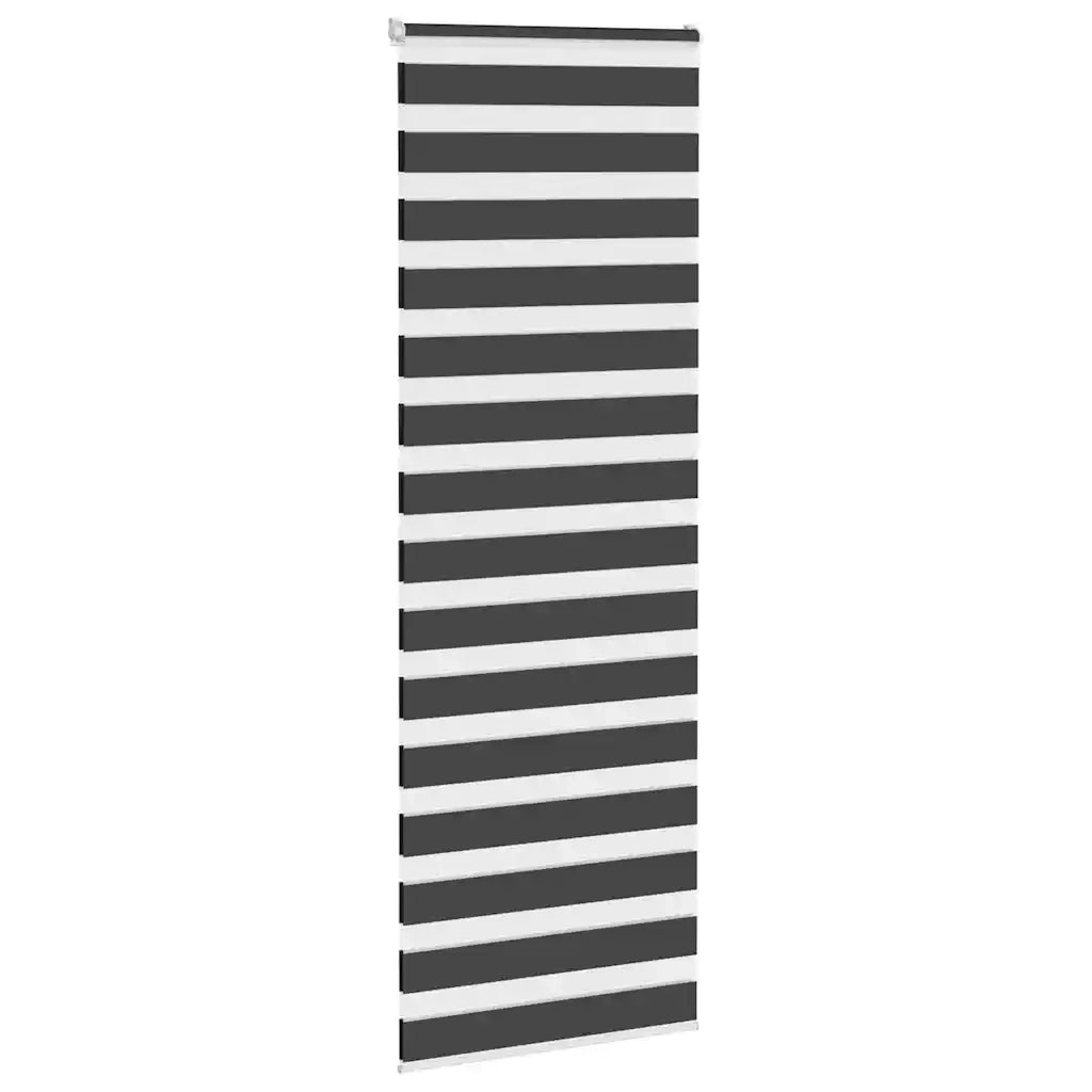 Tenda a Rullo Zebra Nero-Tenda avvolgibile Larghezza Tessuto 65,9 cm Poliestere 203994