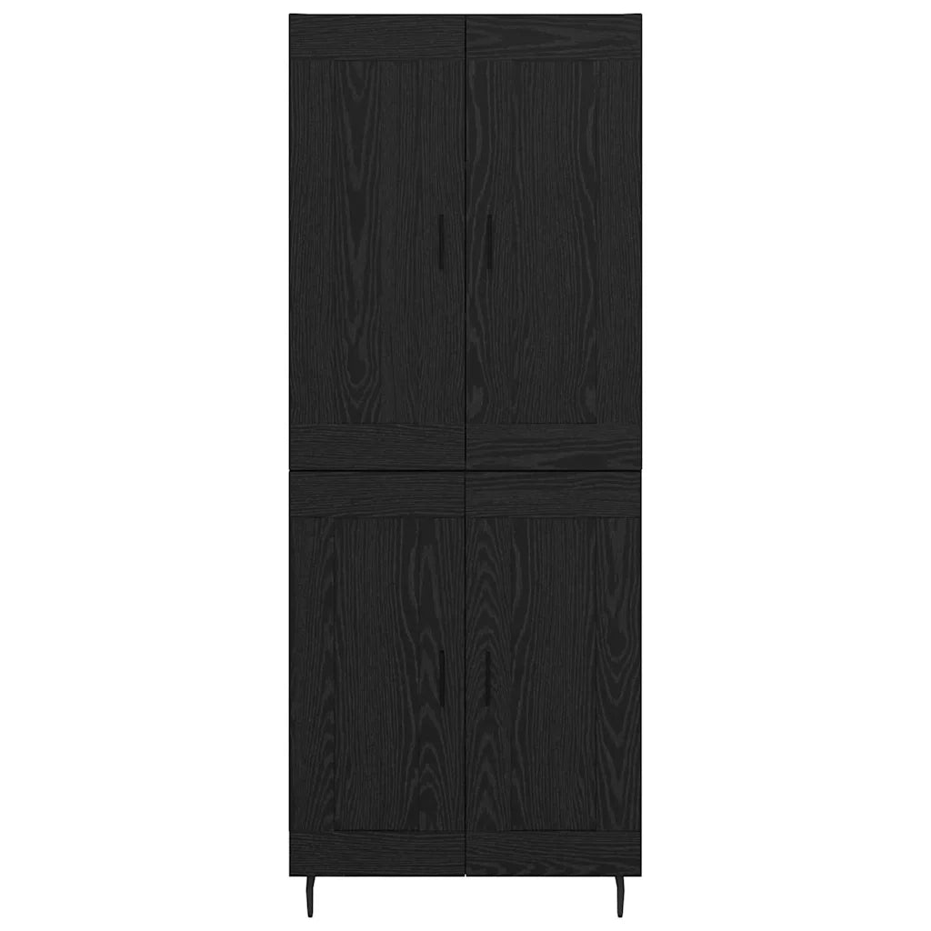 Credenza 2 pz | Madia | Buffet da pranzo | Armadio da pranzo Rovere Nero Legno multistrato