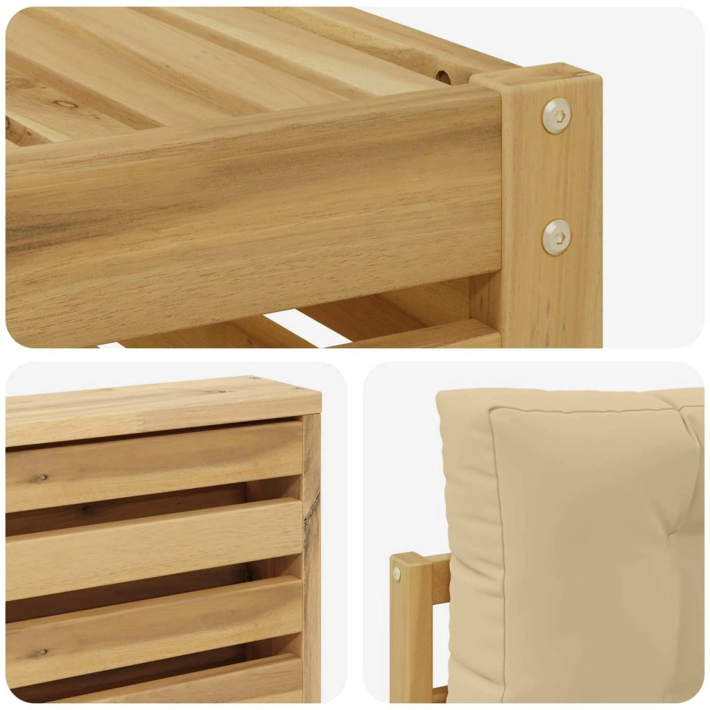 Set di divani da esterno 8 pz Bianco e Beige 3390213