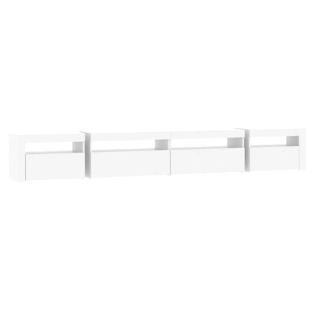 Mobile TV multimediale scaffale TV credenza mobile TV sala da pranzo soggiorno camera da letto con luci LED 270 x 35 x 40 cm bianco 02_0026578