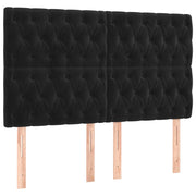 Testiera | Testata Nera 144x7x118/128 cm Velluto