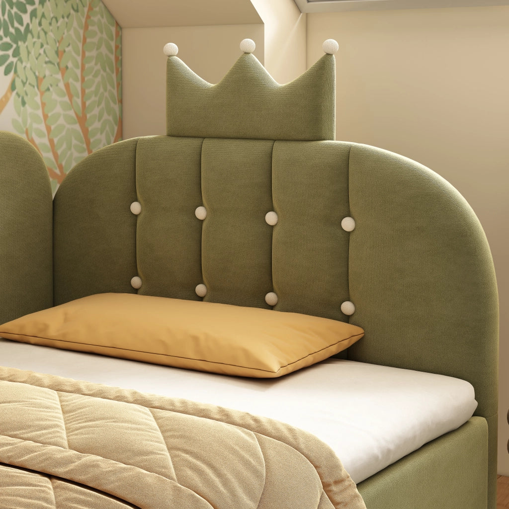 Letto da giorno 90x190 cm in velluto verde