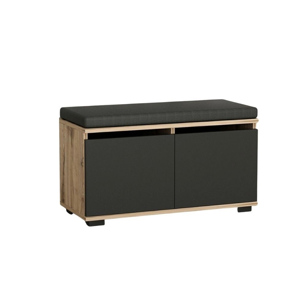 Scarpiera con pouff Dragoshoe noce e nero