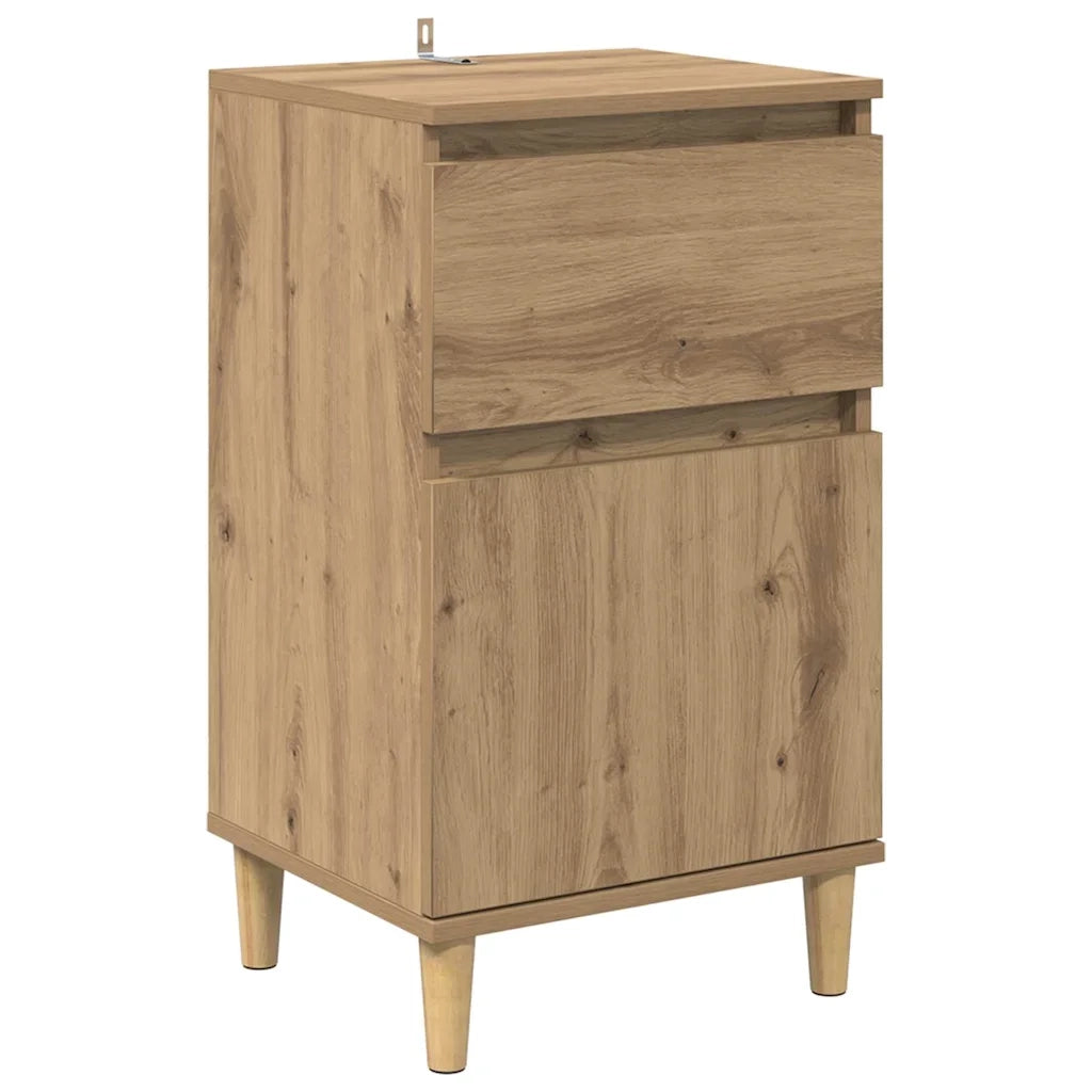 Set di 2 Comodini | Armadio da Notte | Mobiletto da notte Rovere artigianale 40 x 35 x 70 cm