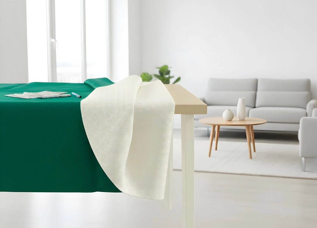Mollettone Copritavolo Gommato Antiscivolo Protezione Tavolo Colore Verde - 140x190 - Verde