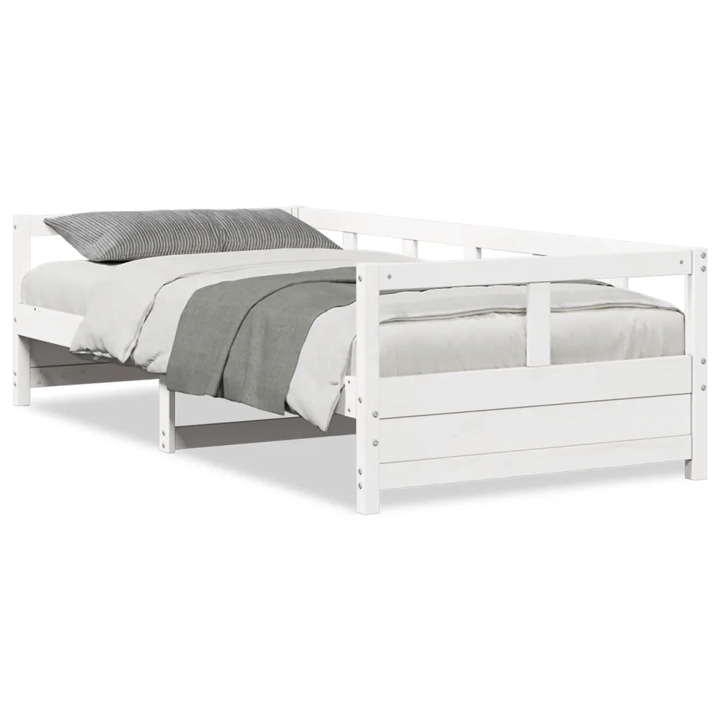 Letto singolo | Letto per adulti | Dormeuse senza Materasso Bianca 90x200 cm Legno Massello Pino