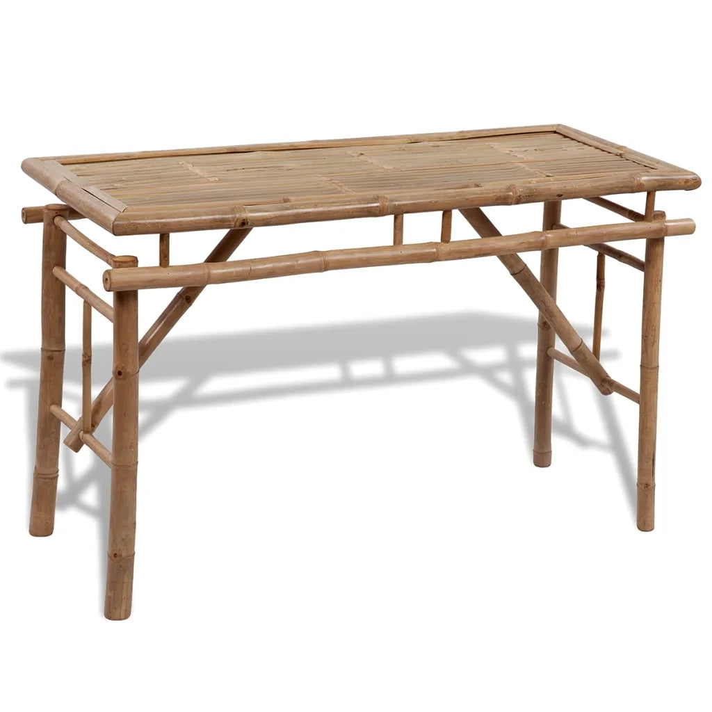 Tavolo da Birreria con 2 Panchine 100 cm in Bambù 41502