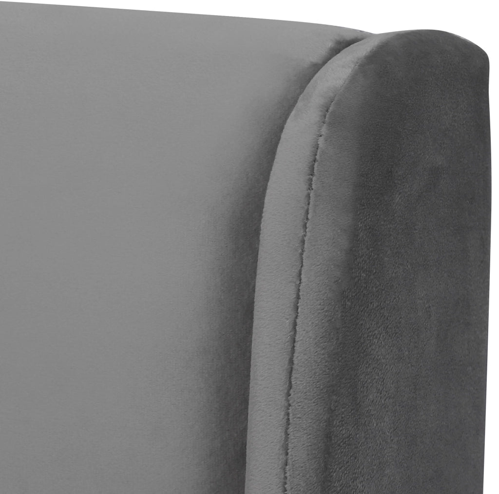 Letto matrimoniale 140x190 cm con contenitore idraulico in velluto; grigio