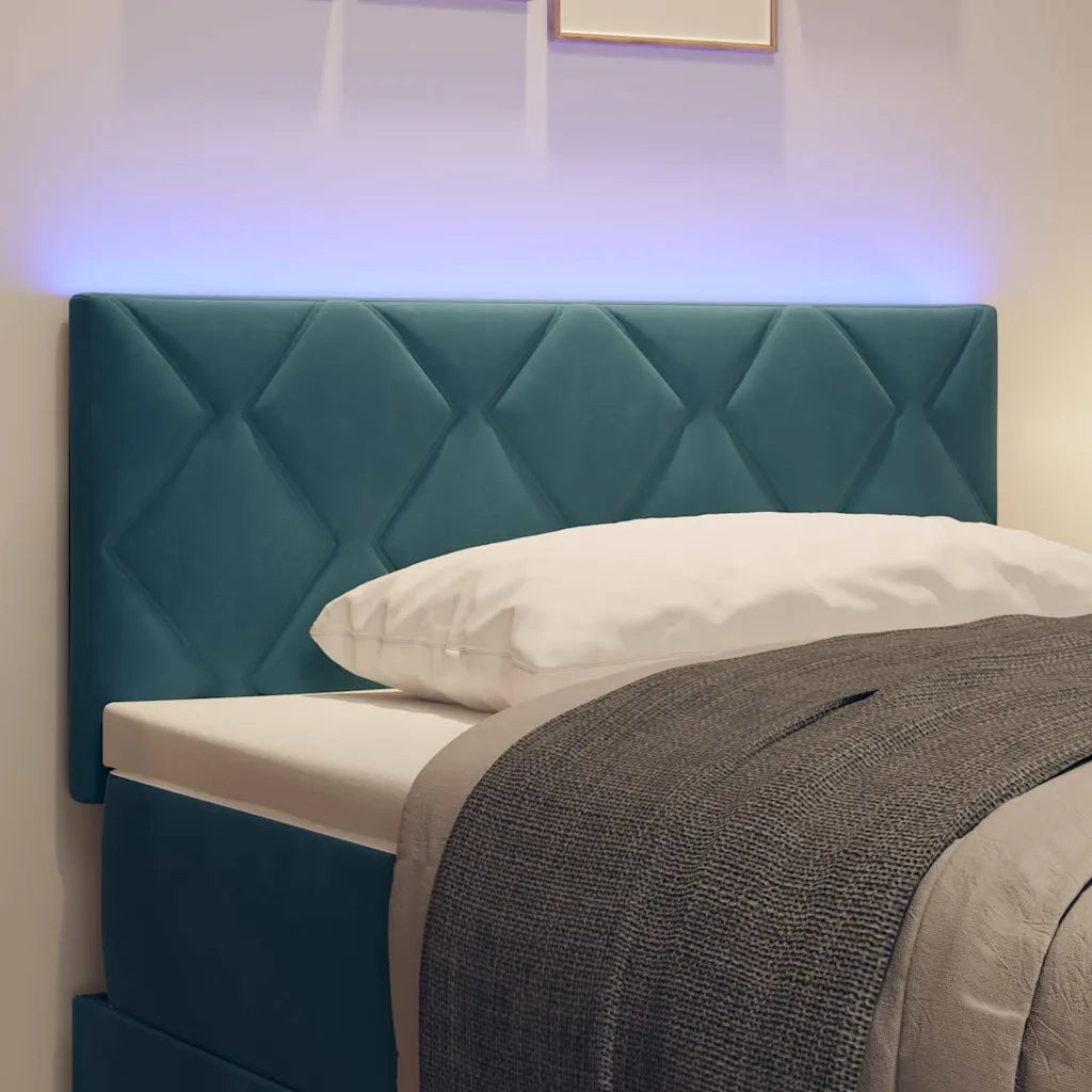 Testiera | Testata LED Blu Scuro 90 cm Velluto