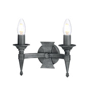 Applique candela Saxon doppia E14 nero/argento Elstead