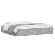 Letto matrimoniale | Letto per adulti | Giroletto Cassetti Grigio Cemento 160x200 cm Legno Multistrato