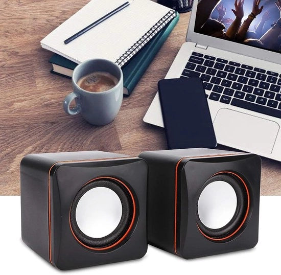 Mini Cubo Altoparlanti Computer - Stereo USB - 3,5mm Collegamento - Altoparlanti Multimediali Isolate - Doppio Canale - Per PC - Monitor - Laptop - Giocattoli - Smartphone - Tablet - Projector - TV