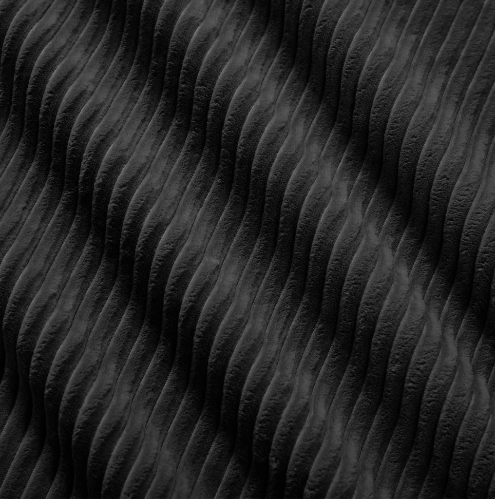 Divano modulare senza struttura 204x104x69 cm in tessuto corduroy nero con seduta profonda