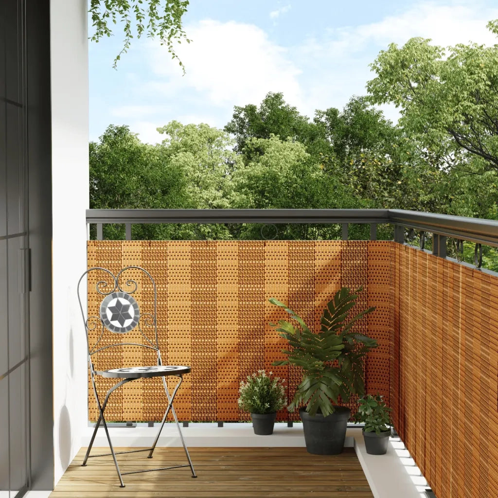 Schermo da balcone | Paravento da Balcone Marrone Chiaro 300x90 cm in Polyrattan