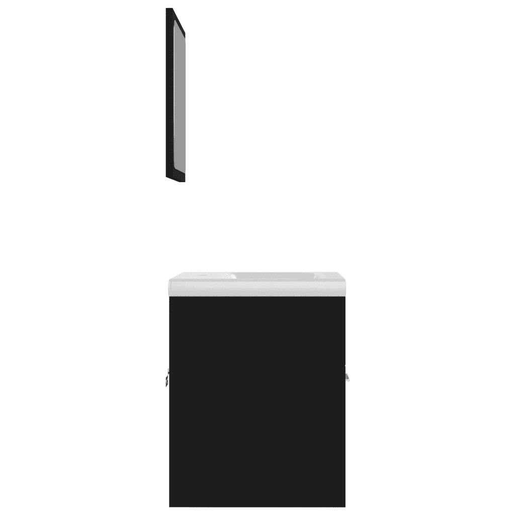 Set Mobili da Bagno | Armadio da bagno Nero in Truciolato