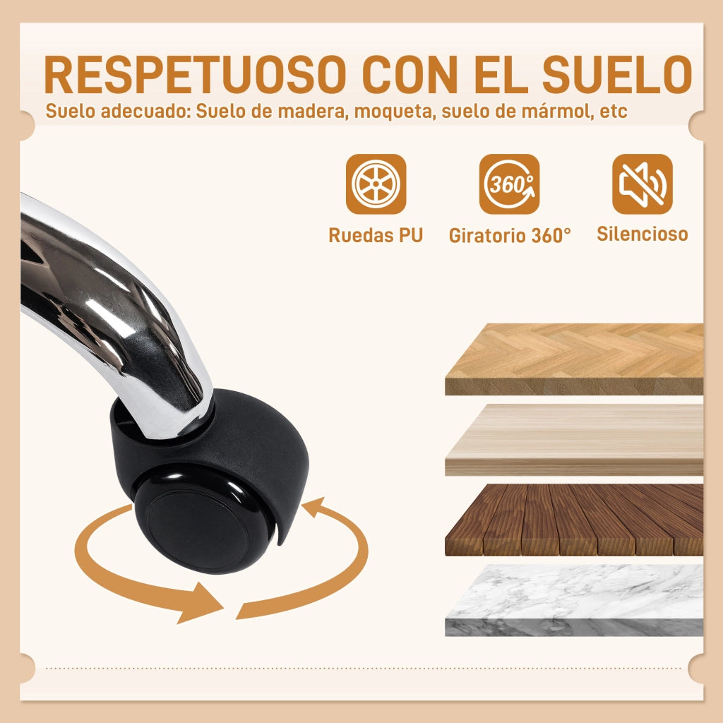 Sedia da Ufficio con Schienale Imbottita e Ruote ¨C Minimal ¨C Bianco