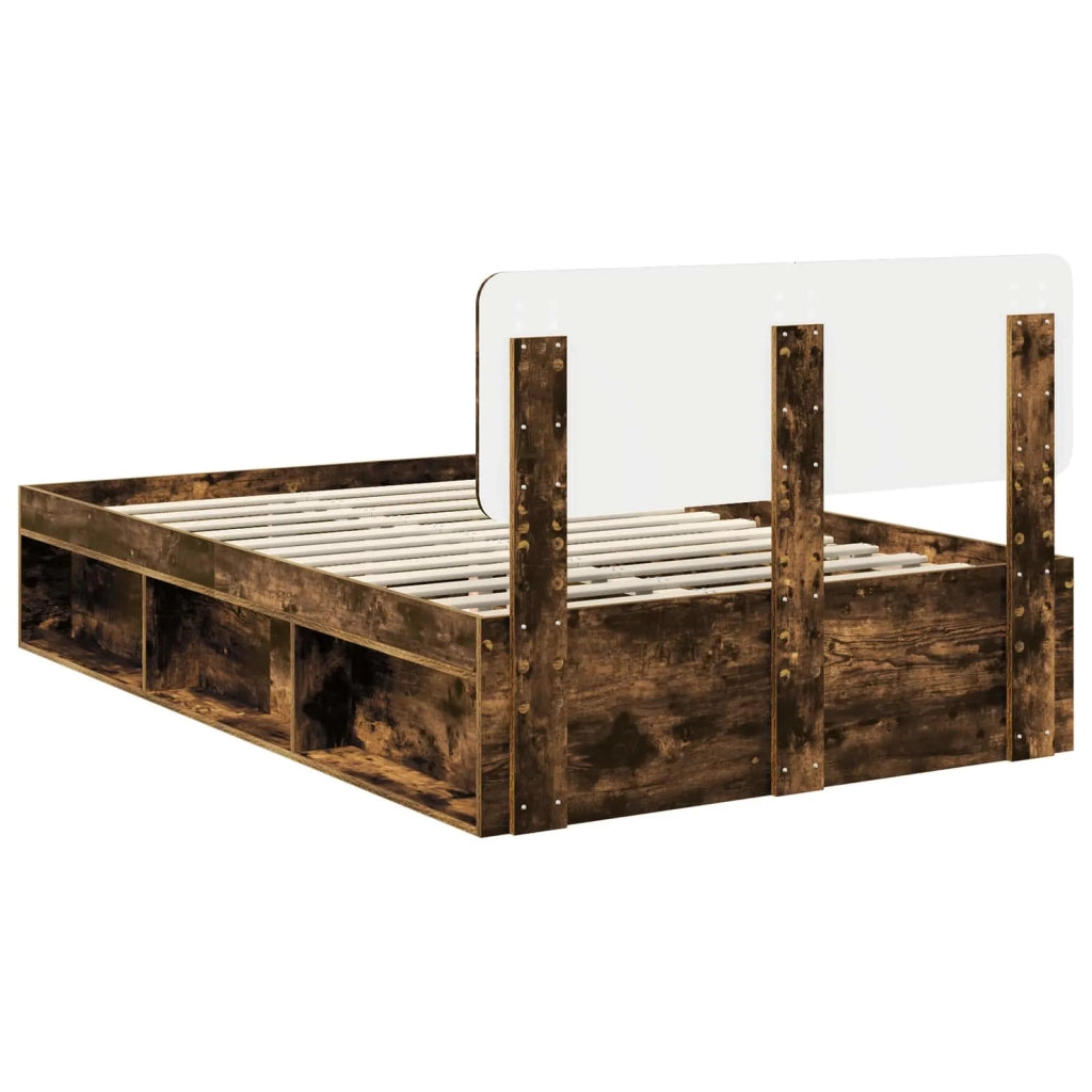 Letto matrimoniale | Letto per adulti | Struttura del letto Rovere fum¨¦ 135 x 190 cm Pino massello