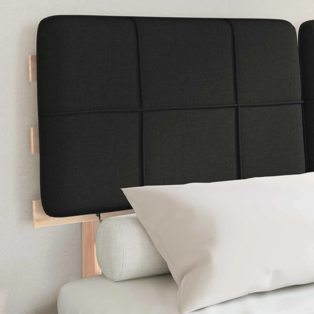 Letto con Testiera Rivestita Nero 120 x 200 cm Pino massello 877421