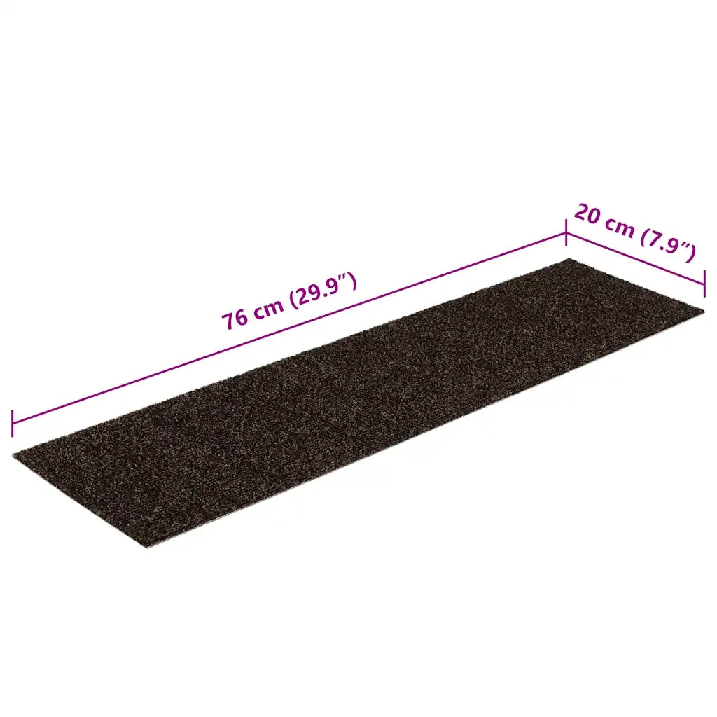 Tappetini per scale autoadesivi 15 pz | Gradini per Scale 76x20 cm marrone scuro rettangolari