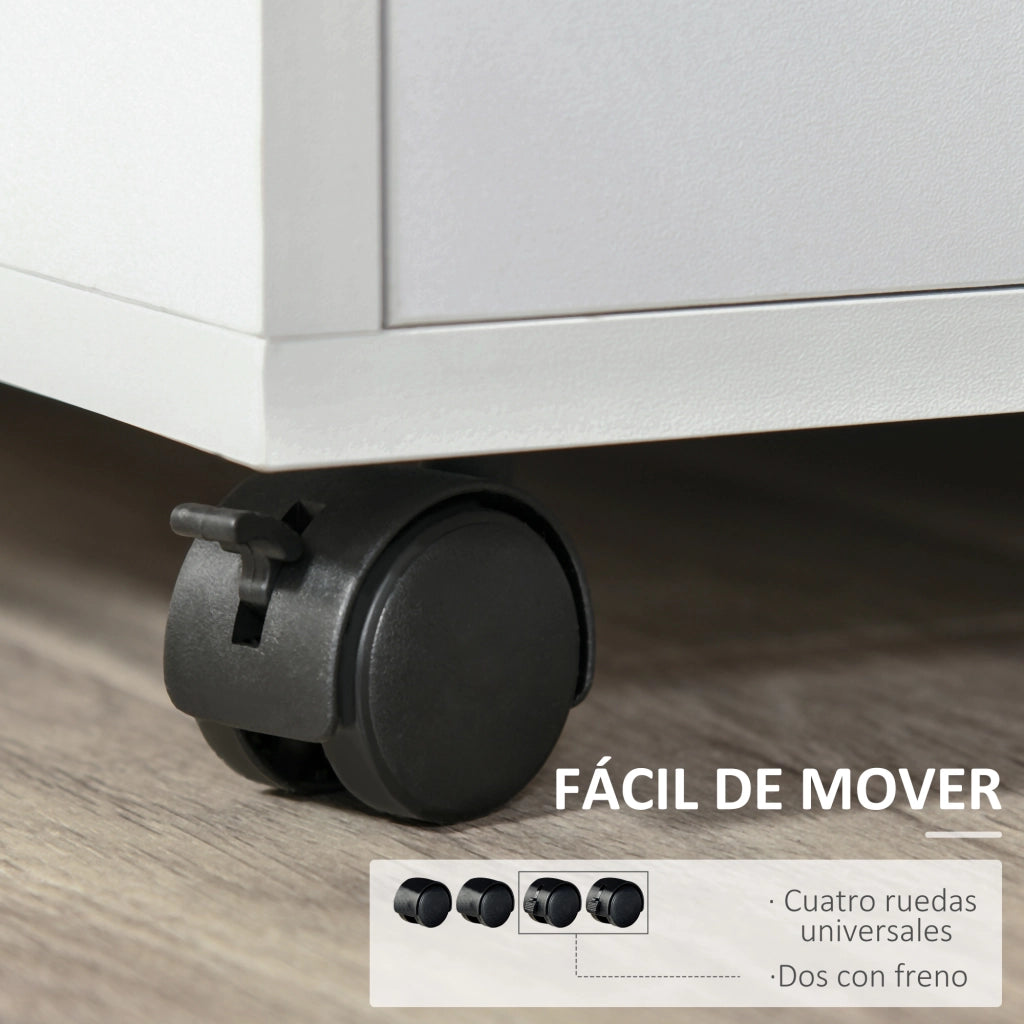 Armadio con Ruote ¨C Minimal ¨C Bianco 60x50x65,5 cm