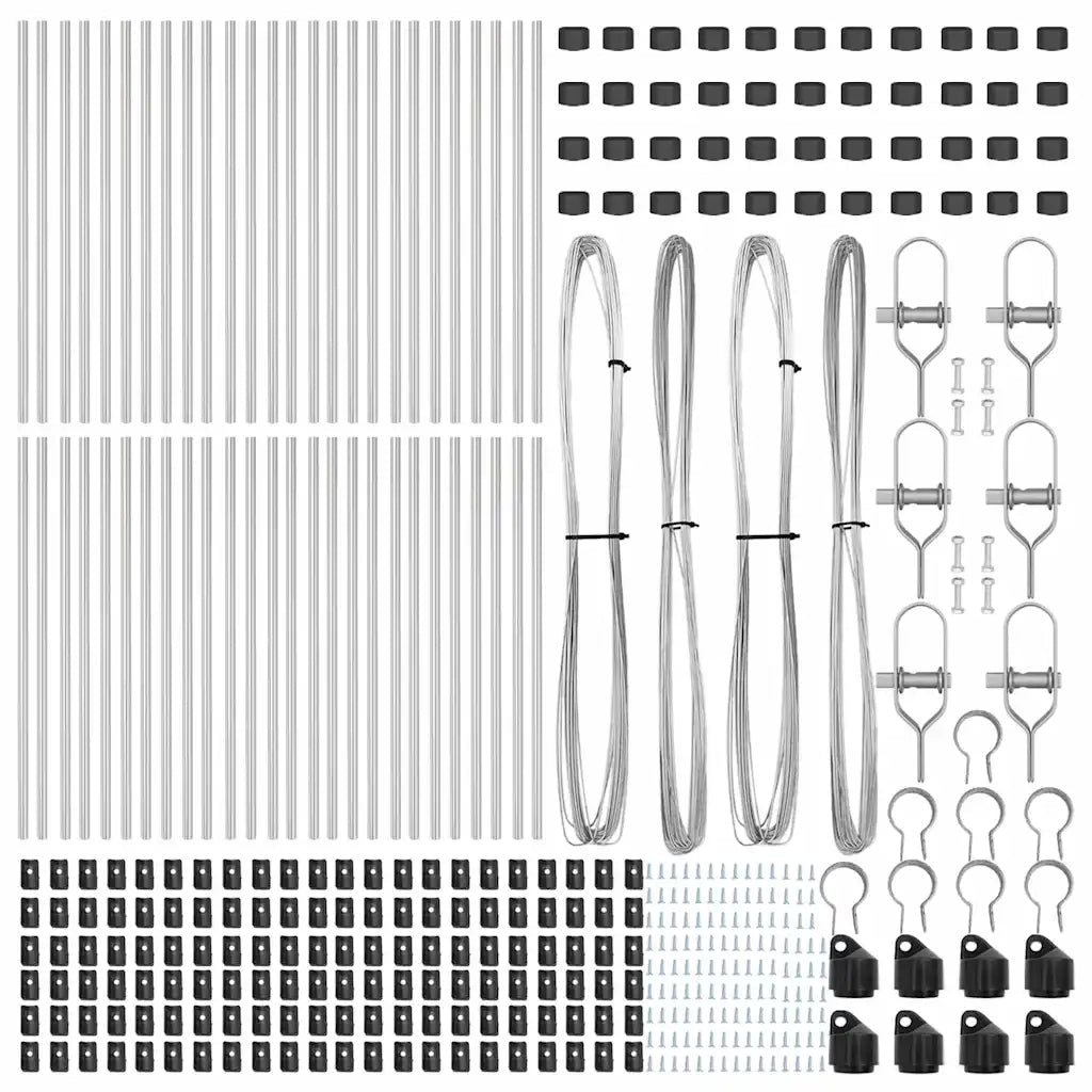 Palo della recinzione 52 pcs Grigio 3,2 x 3,2 x 80 cm