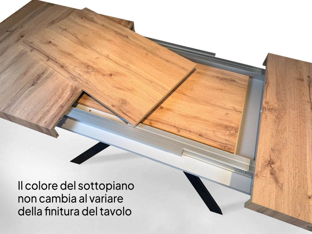 Tavolo Allungabile 90/246x90x77 cm Naxy Premium Noce