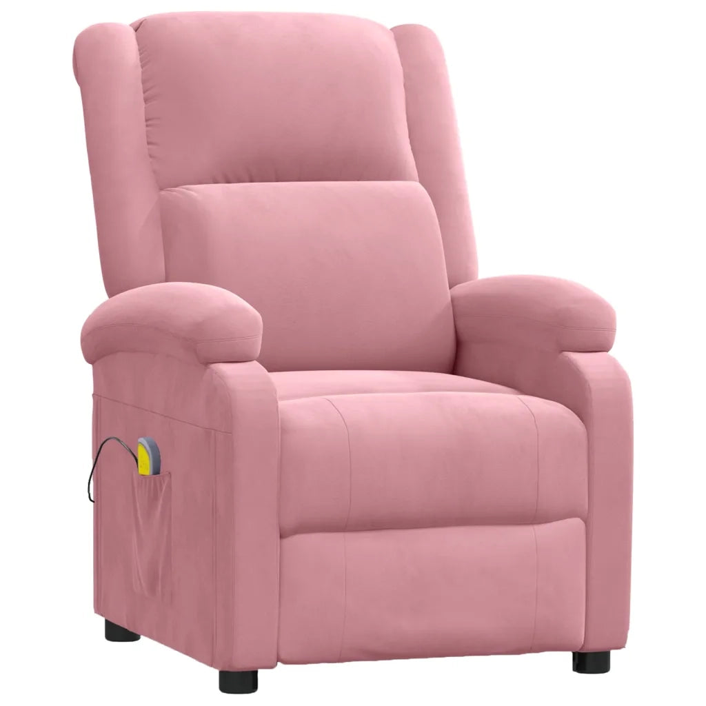 Poltrona Massaggiante Rosa in Velluto 342414