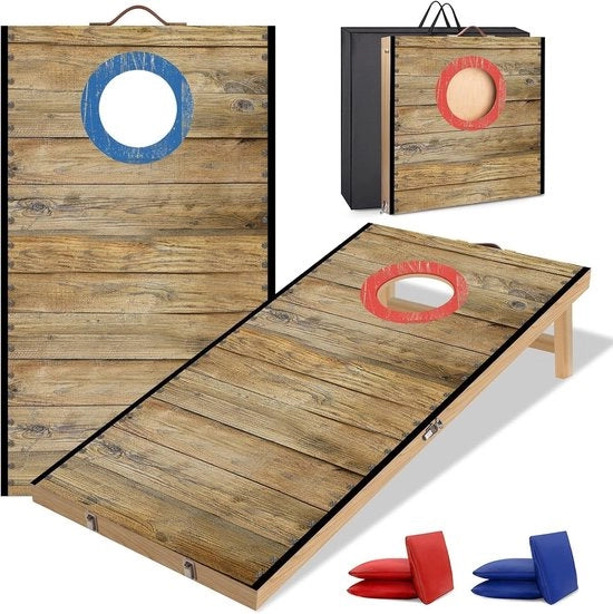 Set di Cornhole 6 x 0,3 m con 6 cuscini e borsa portatile