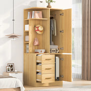 Armadio guardaroba a una porta 70 x 50 x 170 cm in legno; colore legno naturale