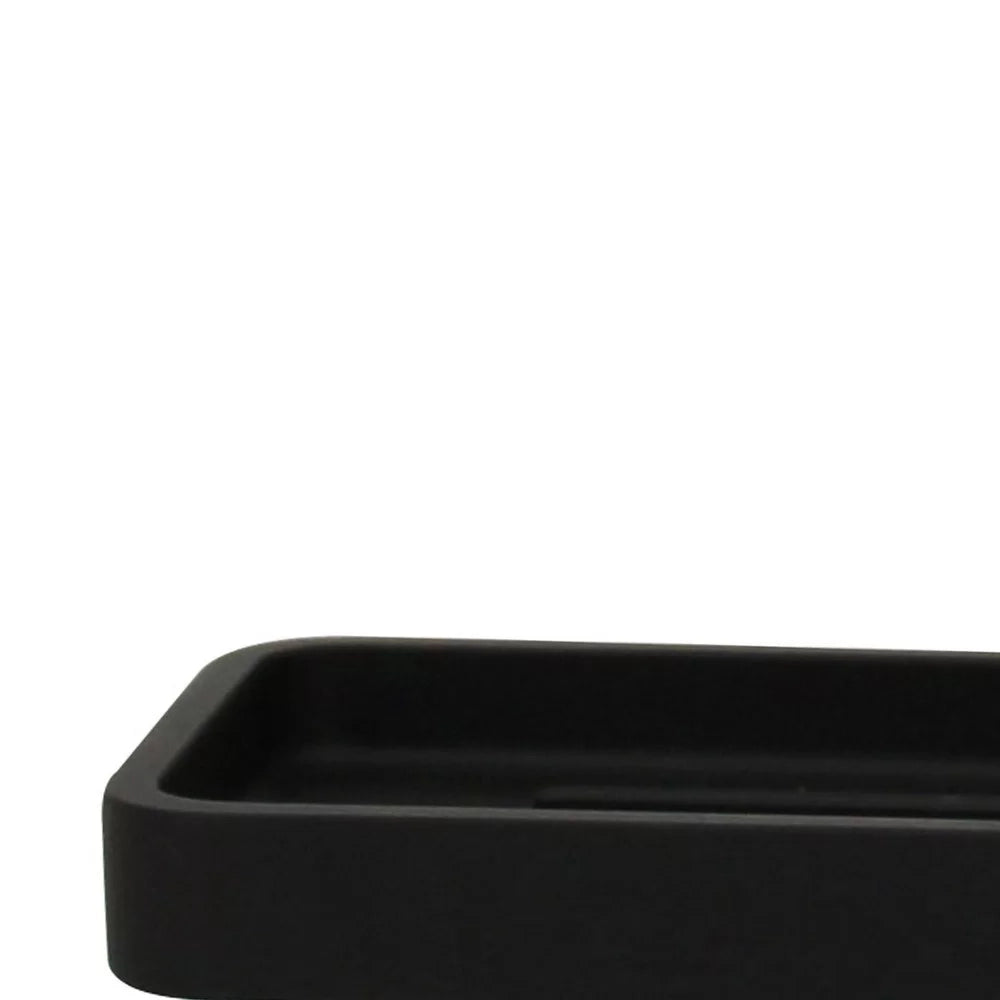 Portasapone in poliresina nera - serie Onice