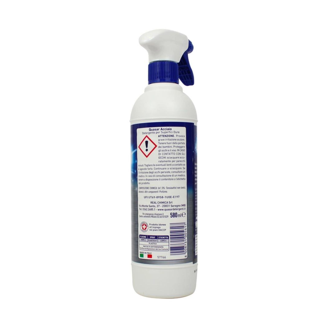 QUASAR SPPRAY ACCIAIO LUCIDANTE SET 6 PZ X 580 ML ANTIMACCHIA ANTIGOCCIA PROTETTIVO