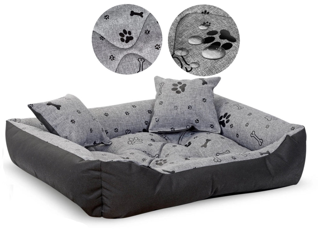 AIO FACTORY Letto per cani impermeabile 75x65cm Ossa nere