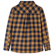 Camicia a Quadri da Bambino Cognac e Blu 116