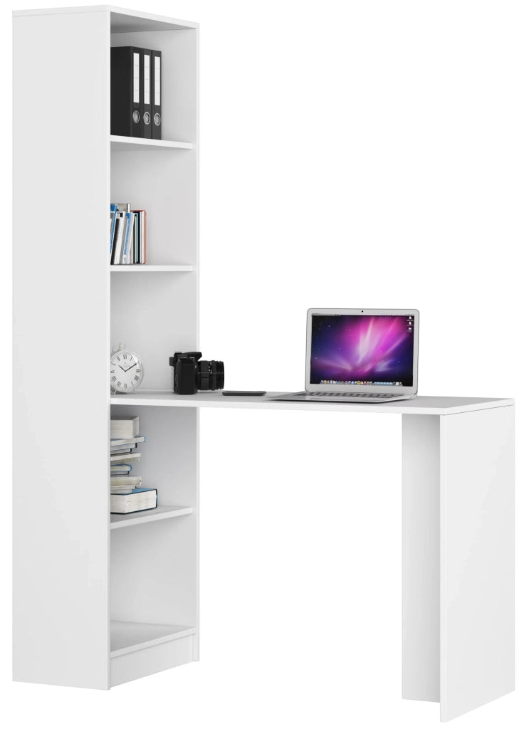Scrivania AKORD SMART con libreria Bianco 125 cm 125x50x180 cm