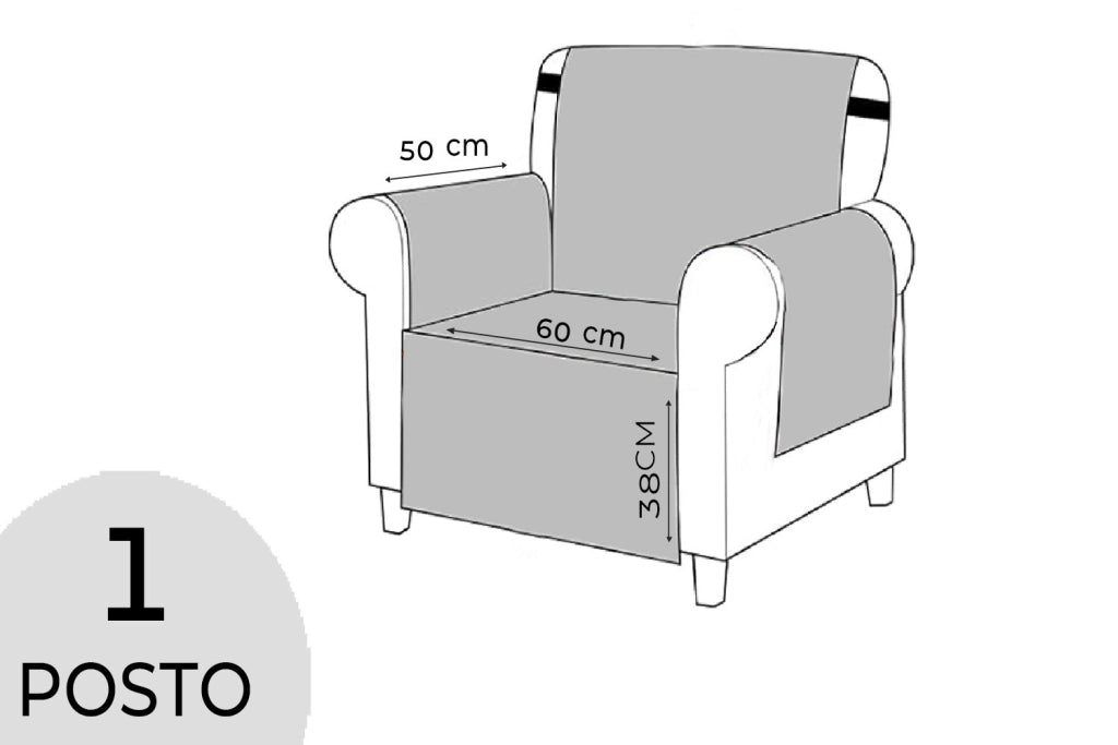 Copri Poltrona Impermeabile Tasche Laterali Proteggi Poltrona Antimacchia Antiscivolo 1 Posto Marrone