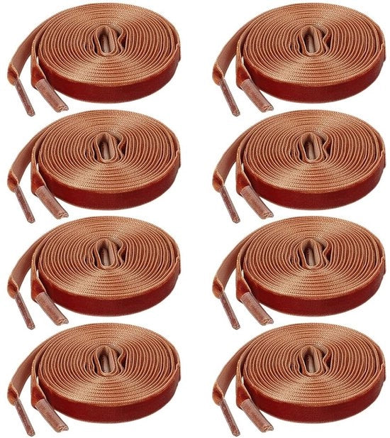 Lacci per scarpe in velluto liscio 120 cm - 8 paia - velluto marrone - duraturo - forma comoda - lacci per scarpe